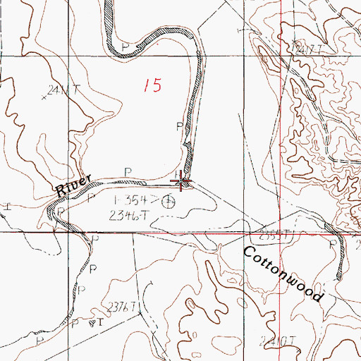 Topographic Map of Cottonwood Creek, MT