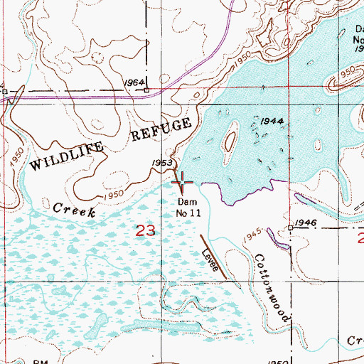 Topographic Map of Cottonwood Creek, MT