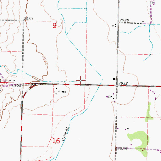Topographic Map of Cottonwood Creek, MT