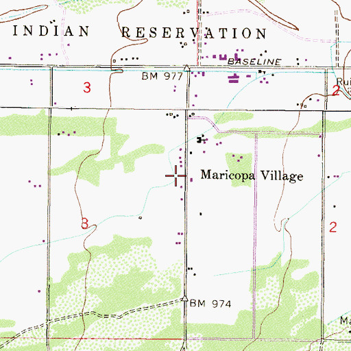 Topographic Map of Maricopa Village, AZ