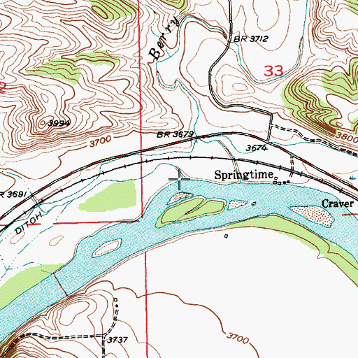 Topographic Map of Coulee Creek, MT