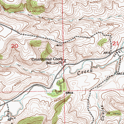 Topographic Map of Countryman Creek School (historical), MT