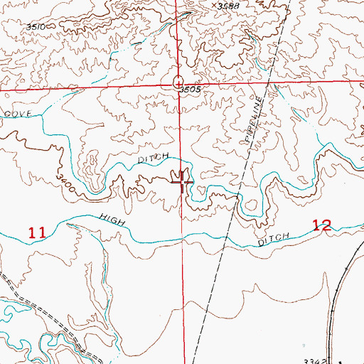 Topographic Map of Cove Ditch, MT