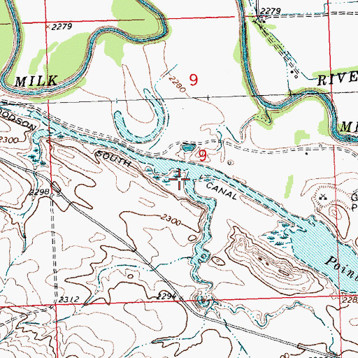 Topographic Map of Cow Creek, MT