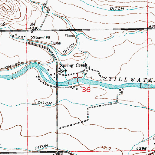 Topographic Map of Cow Creek, MT