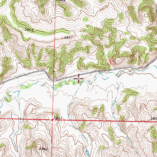Topographic Map of Cow Creek, MT