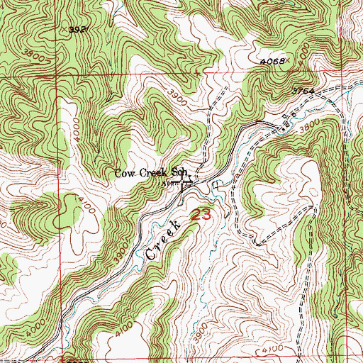 Topographic Map of Cow Creek School (historical), MT