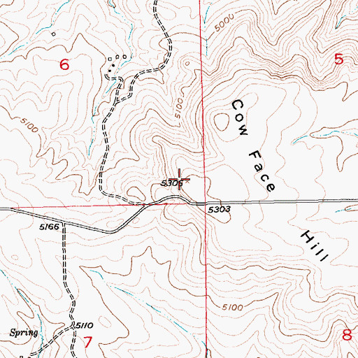 Topographic Map of Cow Face Hill, MT