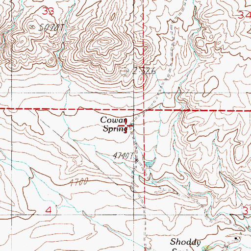 Topographic Map of Cowan Spring, MT