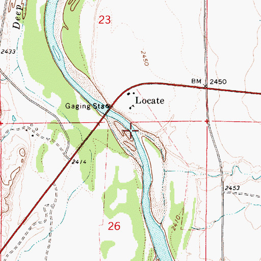 Topographic Map of Cox Creek, MT