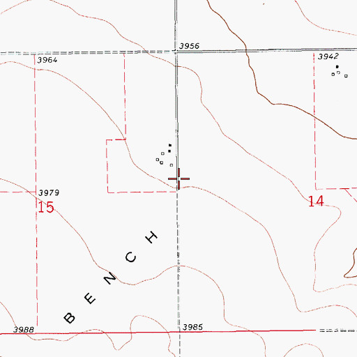 Topographic Map of Coyote Bench, MT