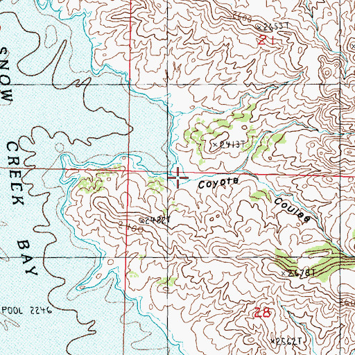 Topographic Map of Coyote Coulee, MT
