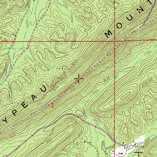 Topographic Map of Glazypeau Mountain, AR