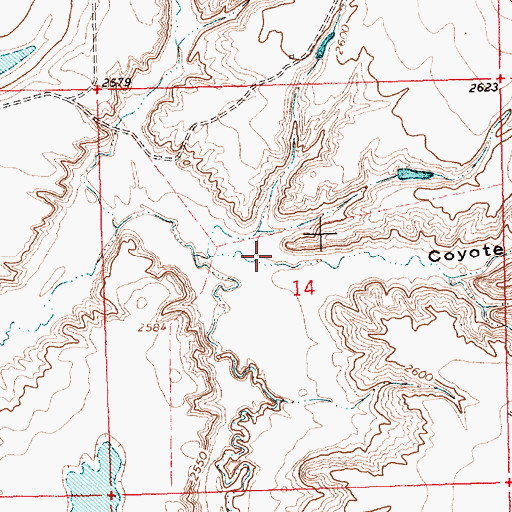 Topographic Map of Coyote Coulee, MT