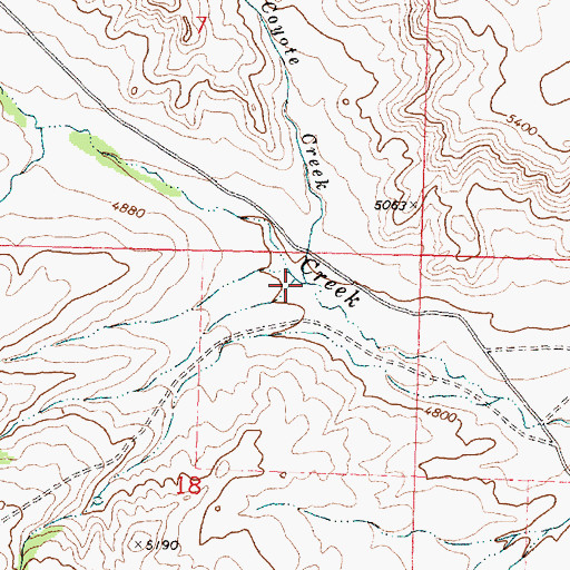 Topographic Map of Coyote Creek, MT