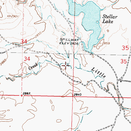 Topographic Map of Coyote Creek, MT