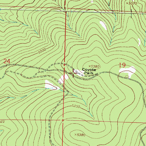 Topographic Map of Coyote Park, MT