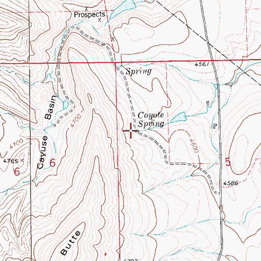 Topographic Map of Coyote Spring, MT