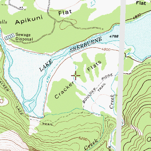 Topographic Map of Cracker Flats, MT