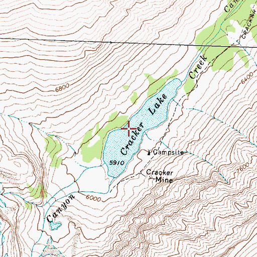 Topographic Map of Cracker Lake, MT