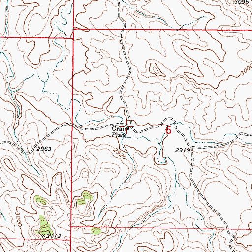 Topographic Map of Crain Place, MT