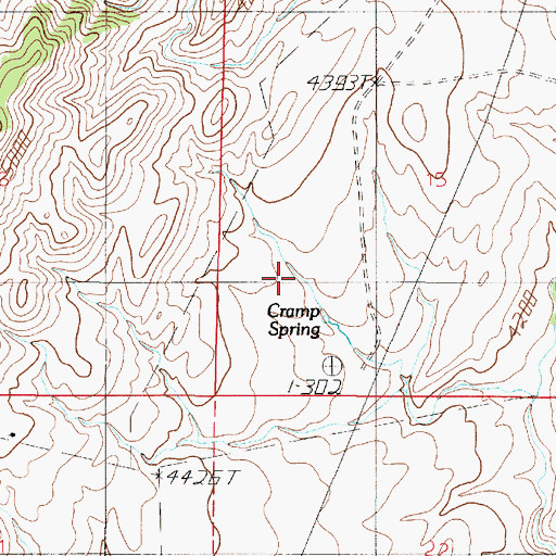 Topographic Map of Cramp Spring, MT
