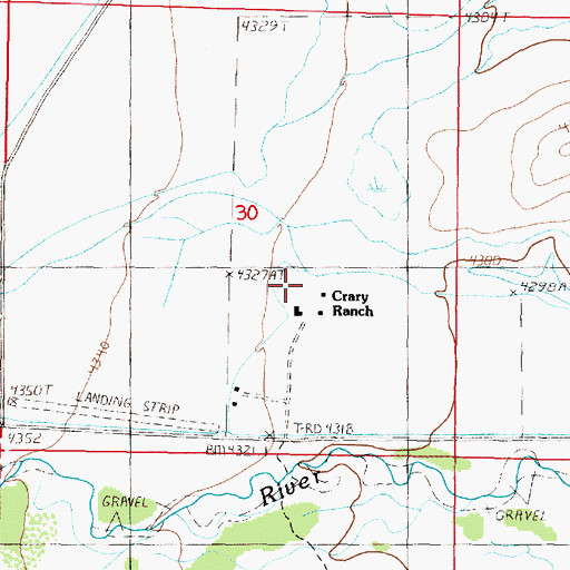 Topographic Map of Crary Ranch, MT
