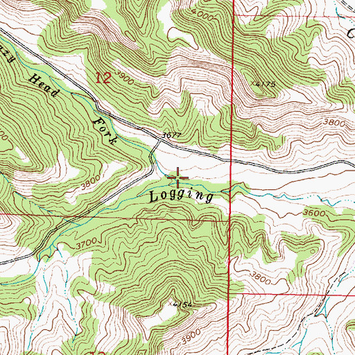 Topographic Map of Crazy Head Fork, MT