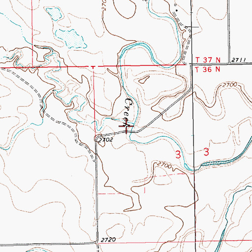 Topographic Map of Creedman Coulee, MT