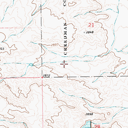 Topographic Map of Creedman Coulee National Wildlife Refuge, MT