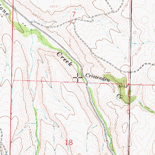 Topographic Map of Crittenden Creek, MT