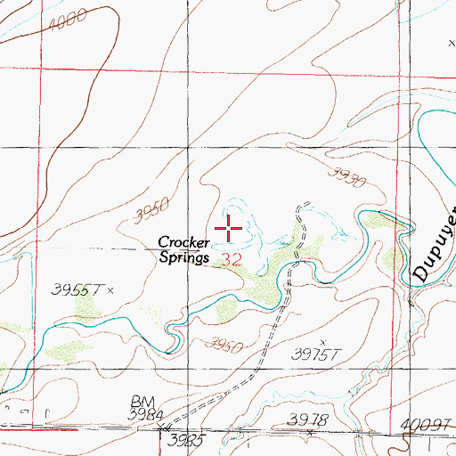 Topographic Map of Crocker Springs, MT