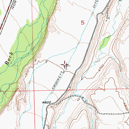 Topographic Map of Crockett Ditch, MT