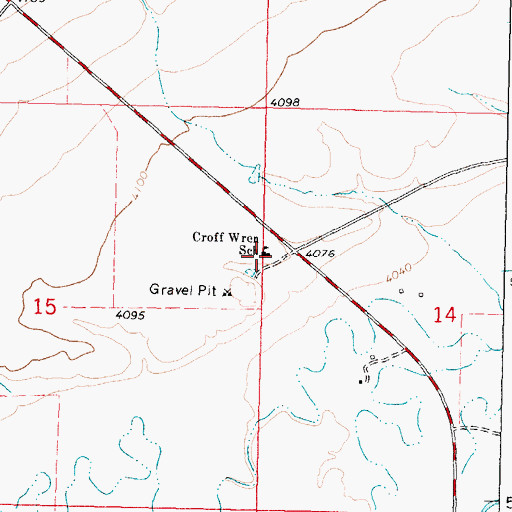 Topographic Map of Croff Wren School (historical), MT