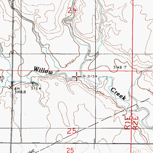 Topographic Map of Crooked Coulee, MT