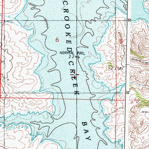 Topographic Map of Crooked Creek, MT