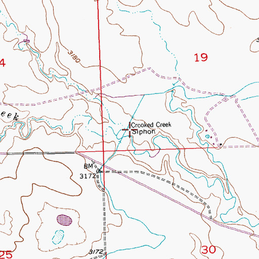 Topographic Map of Crooked Creek Siphon, MT