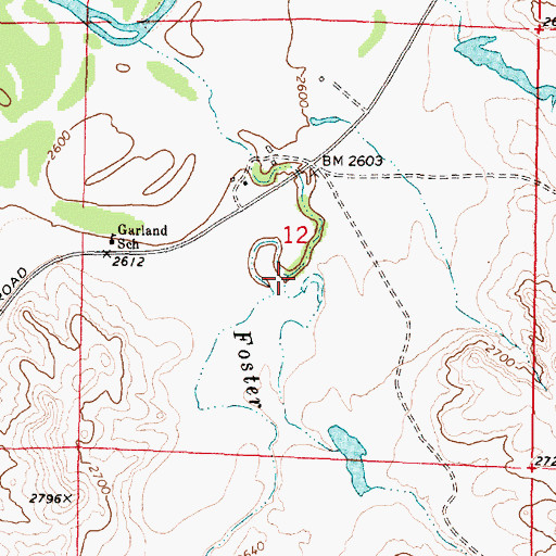 Topographic Map of Cross Creek, MT