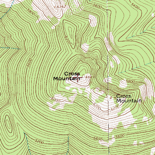 Topographic Map of Cross Mountain, MT