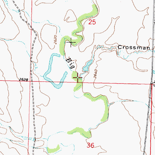 Topographic Map of Crossman Coulee, MT