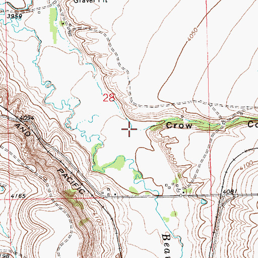 Topographic Map of Crow Coulee, MT