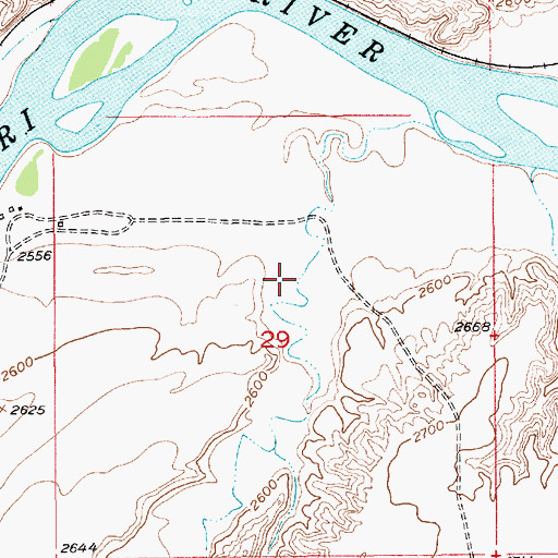 Topographic Map of Crow Coulee, MT