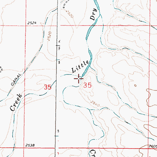 Topographic Map of Crow Rock Creek, MT