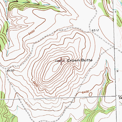 Topographic Map of Crown Butte, MT