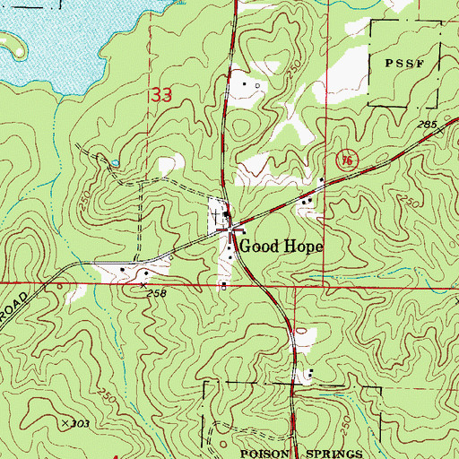 Topographic Map of Good Hope, AR