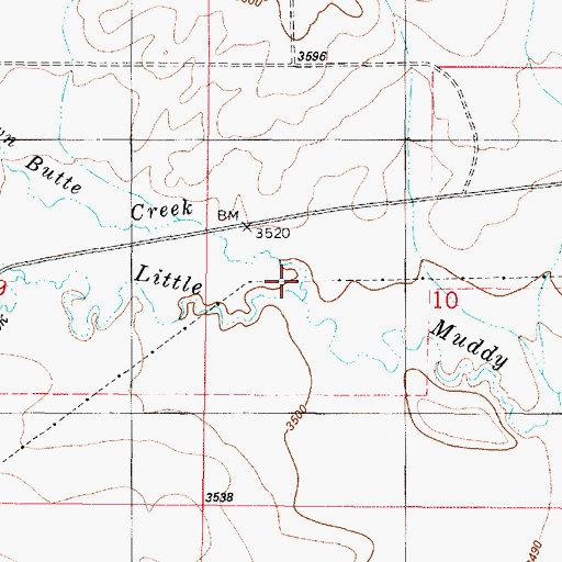 Topographic Map of Crown Butte Creek, MT