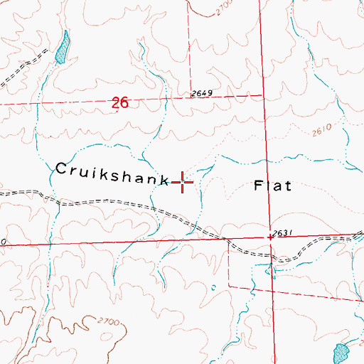 Topographic Map of Cruikshank Flat, MT