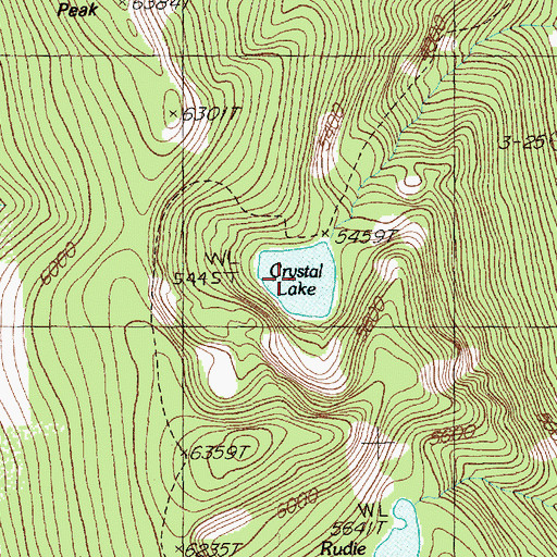 Topographic Map of Crystal Lake, MT