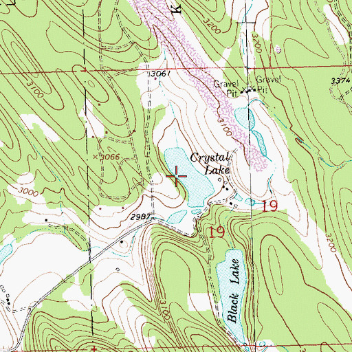 Topographic Map of Crystal Lake, MT