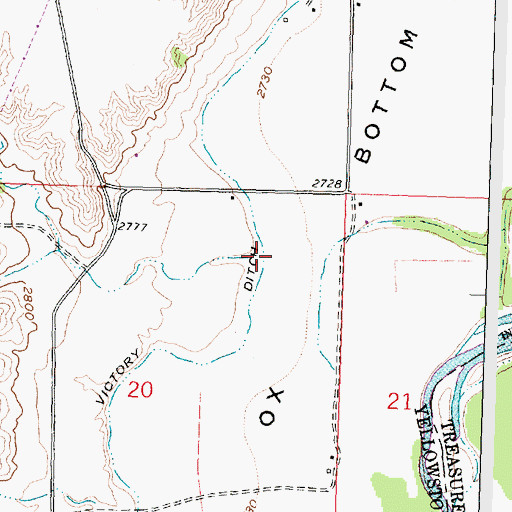 Topographic Map of Cubbison Coulee, MT